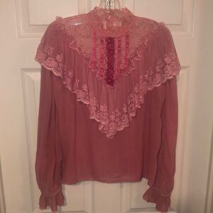 Vintage Rare Jessica’s Gunnies Pink Blouse by Gunne Sax